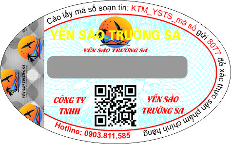 Dán tem chống giả sản phẩm Yến Sào Trường Sa 